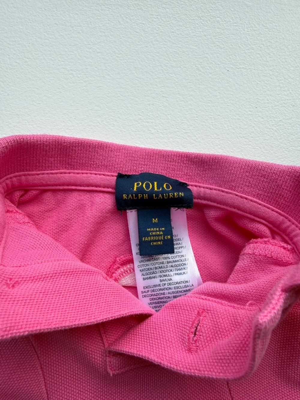 Polo by Ralph Lauren Pink Dog Polo with Navy Embroidery - Picture 3 of 5